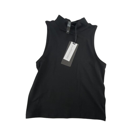 Silver Jeans Co. Top Mock Turtle Neck Sleeveless Top Black Women's XS Minimalist - Picture 1 of 5